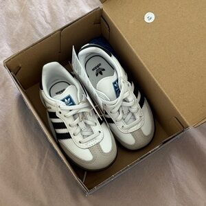 Adidas Kids White and Black Striped Sneakers